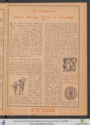 Les Voyages du "Grand Messager Boîteux de Strasbourg".