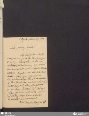[list wot: „Serbska studowaca młodosć“/Korla Wyrgač, 08.05.1906]