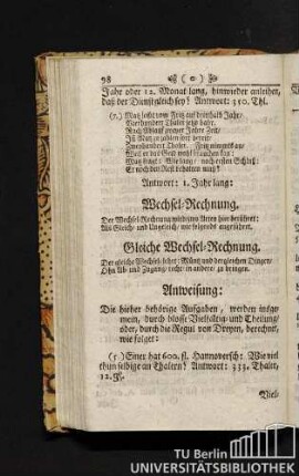 Wechsel-Rechnung.