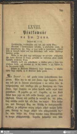 LXVIII. Pṙatkowaṅe na ßw. Jana
