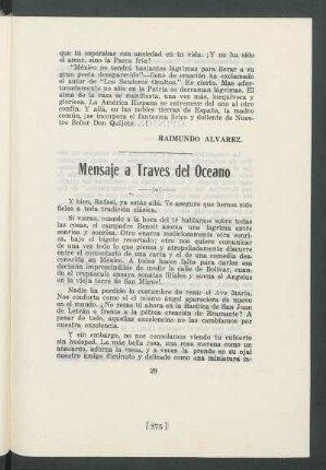 Mensaje a Través del Oceano