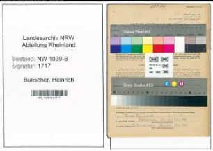 Entnazifizierung Heinrich Buescher , geb. 07.06.1893 (Baecker)