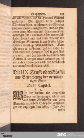 Die IIX. Stuffe oder Staffel aus Betrachtung der vernünfftigen Seele.