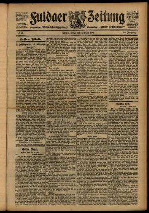 Erste Ausgabe vom Freitag, den 08. März 1907.