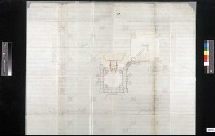 Grundriss eines quadratischen Schlossneubaues mit Nebengebäuden (9. Schlossprojekt)