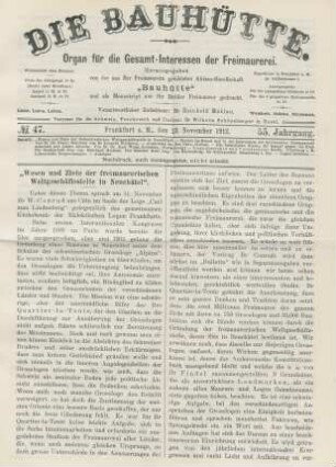 No. 47. Frankfurt a. M., den 23. November 1912. 55. Jahrgang.