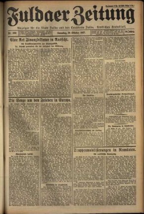 Erste Ausgabe vom Samstag, den 29. Oktober 1927.
