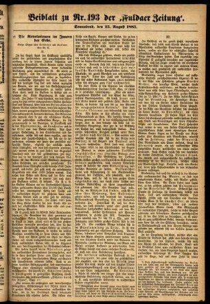 Ausgabe vom Samstag, den 25. August 1883.