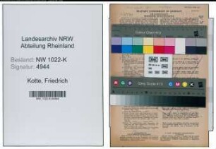 Entnazifizierung Friedrich Kotte , geb. 28.06.1879 (Stadtbeamter)