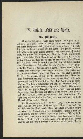 IV. Wiese, Feld und Wald