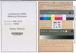 Entnazifizierung Heinrich Sanke , geb. 08.07.1886 (Schlosser)