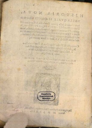 Historia nova, nella quale si contengono tutti i successi della guerra Turchesca