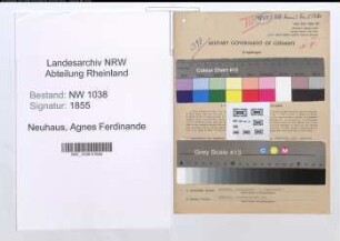 Entnazifizierung Agnes Ferdinande Neuhaus , geb. 24.10.1908 (Geschaeftsinhaberin)