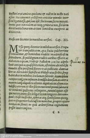 Musae cur dicantur in montibus versari. Cap. XI.