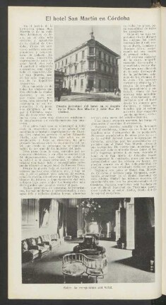 El hotel San Martín en Córdoba