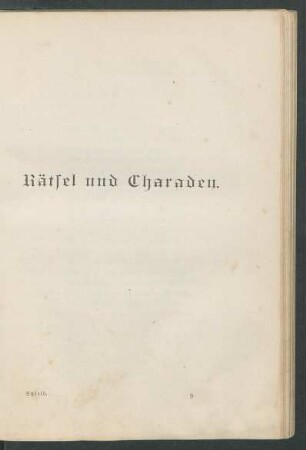 Rätsel und Charaden.