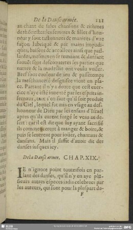 De la Danse armee. Chap. XIX.