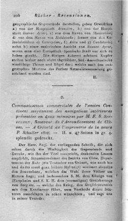 Communications commerciales de l'ancien Continent moyennant des navigations intérieures présentées en deux mémoires / par M. F. S. Sinsteden, Receveur de l'Arrondissement de clèves. - Créveld : Schuller, 1808