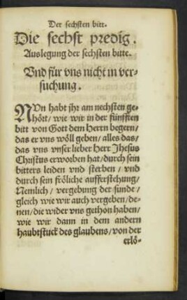 Die sechst predig.
