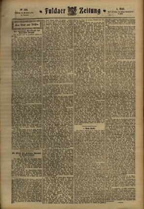 Vierte Ausgabe vom Samstag, den 25. November 1911.