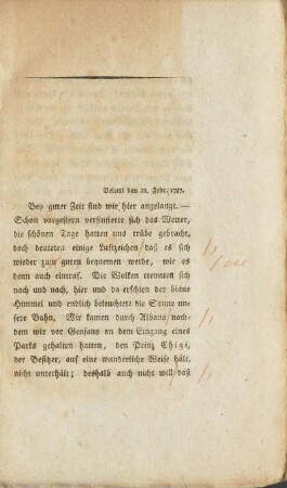 Veletri den 22. Febr. 1787. - Den 2. März.