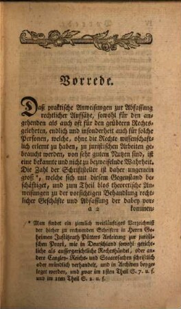 Anweisung zur vorsichtigen und förmlichen Abfassung rechtlicher Aufsätze über Handlungen der willkührlichen Gerichtsbarkeit, 1