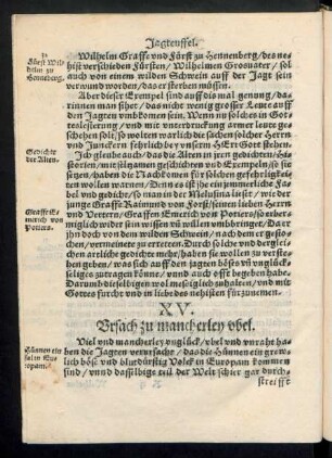 XV. Ursach zu mancherley ubel.