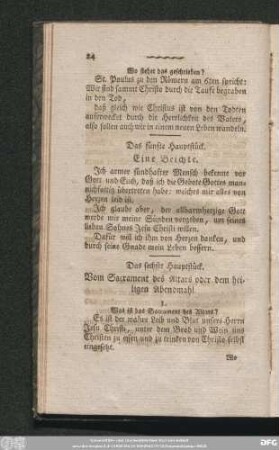 Das sechste Hauptstück. Vom Sacrament des Altars oder dem heiligen Abendmahl.