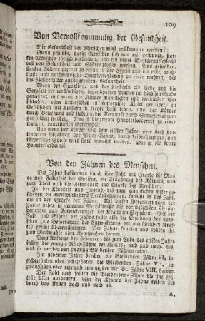 Von den Zähnen des Menschen.