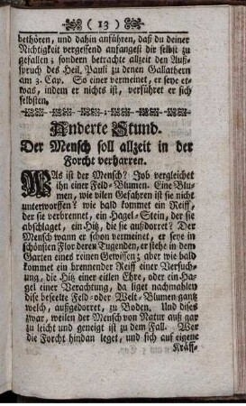 Anderte Stund. Der Mensch soll allzeit in der Forcht verharren