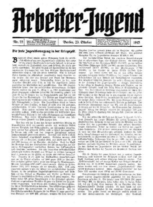 Die freie Jugendbewegung in der Kriegszeit : (Fortsetzung)