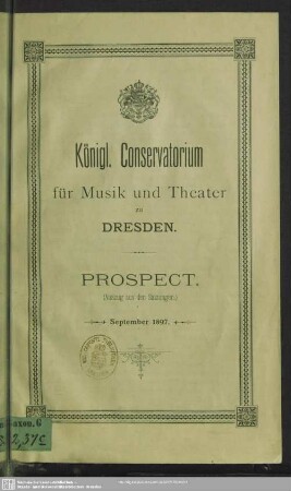 Prospect : (Auszug aus den Satzungen) September 1897