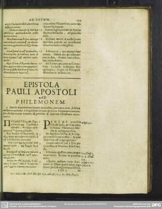 Epistola Pauli Apostoli Ad Philemonem