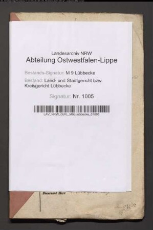 Erblasser: Peper, Dorothea Henriette Louise, geb. Willmeyer:
