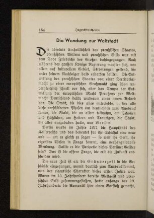 Die Wendung zur Weltstadt