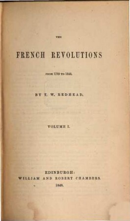 The French Revolutions from 1789 to 1848, 1