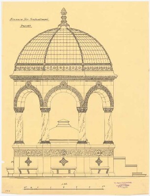 Kaiserbrunnen, Konstantinopel Ausführungsprojekt: Ansicht 1:25