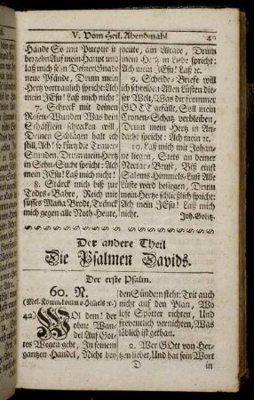 Der andere Theil. Die Psalmen Davids.