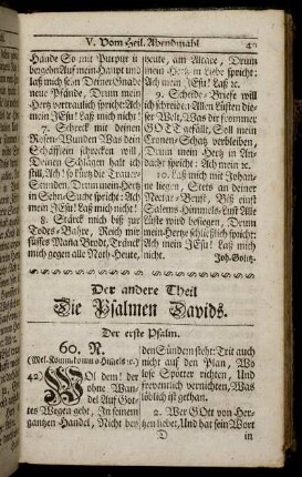 Der andere Theil. Die Psalmen Davids.