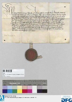 Ludwig Graf zu Öttingen stellt der Stadt Nürnberg Quittung aus über 2000 fl. Reichssteuer, die ihm Kaiser Sigismund verschrieben hat.