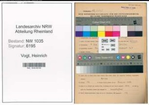 Entnazifizierung Heinrich Vogt , geb. 07.12.1894 (Angestellter)