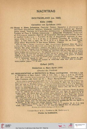 Nachtrag (Nr. 852-853)