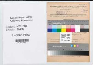 Entnazifizierung Frieda Hamann, geb. 16.10.1898 ()