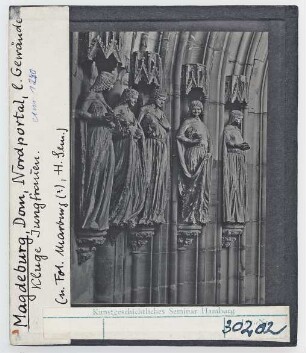 Magdeburg, Dom: Nordquerhausportal, kluge Jungfrauen