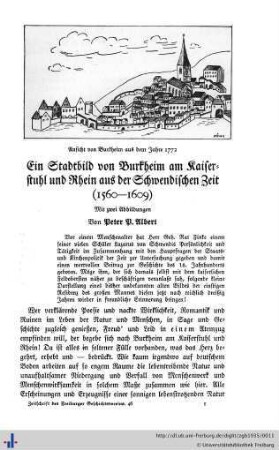 Ein Stadtbild von Burkheim am Kaiserstuhl und Rhein aus der Schwendischen Zeit (1560–1609).