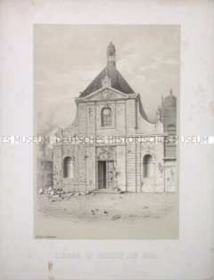 Zerstörte Kirche in Choisy-le-Roi - aus "Erinnerungsblätter 1870/1871"
