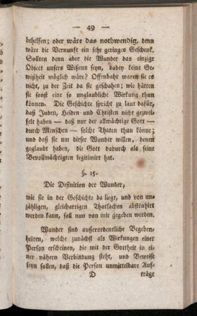 §. 15. Die Definition der Wunder [...]