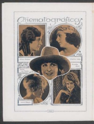 Cinematográficas : [Fotografías de] Mary Philbin [y] Virginia Vally [y] Laura La Plante [y] Loise Glaun [y] Priscilla Dean