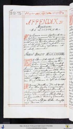 Appendix Monitum ad Lectores