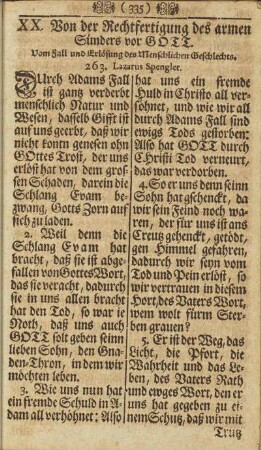 XX: Von der Rechtfertigung des armen Sünders vor Gott.